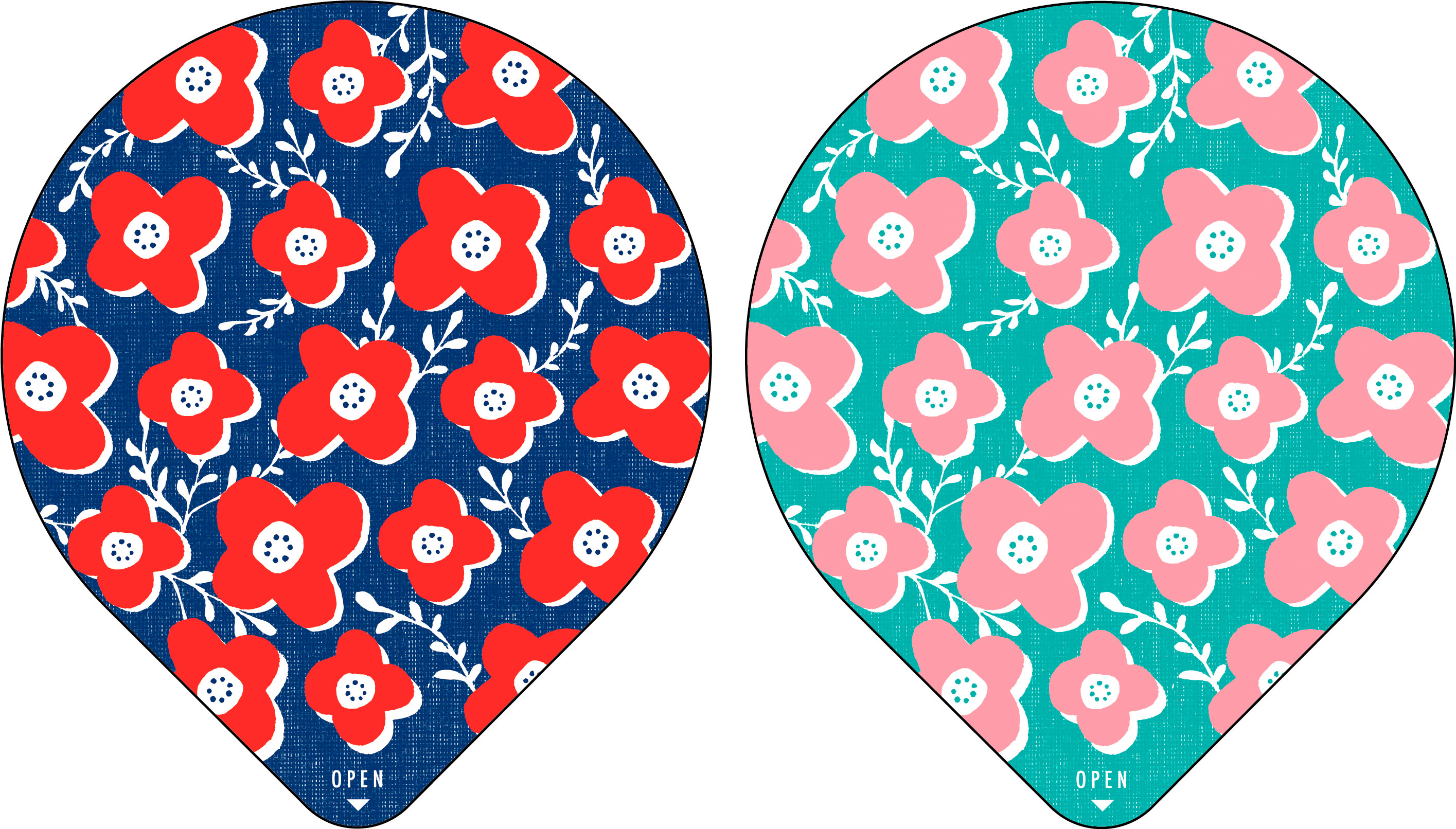 商品名:フラワーA(ネイビー×レッド、ターコイズ×ピンク)